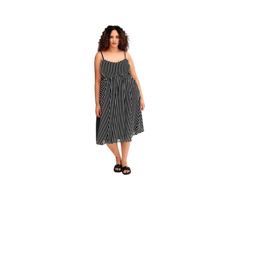 Torrid Dress Size 1X Spaghetti Sleeves Stripped Pockets =A